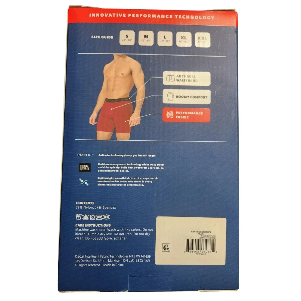 Threads Premium Basics Mens 3 Performance Boxer Briefs XL Red‎ Blue Geometric